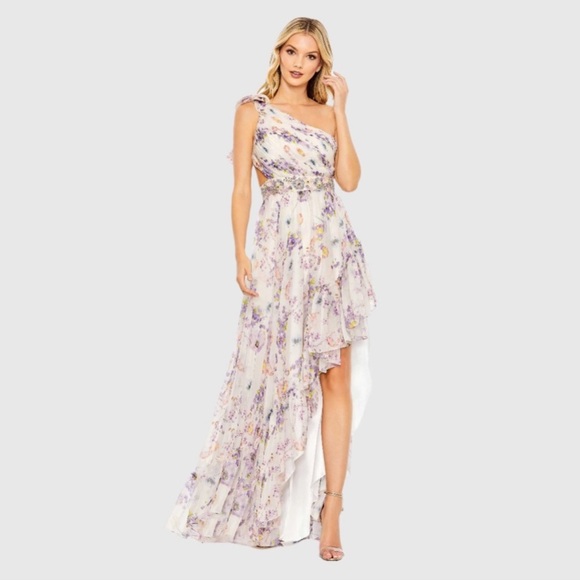 MAC DUGGALOne Shoulder Asymmetrical High Low Gown